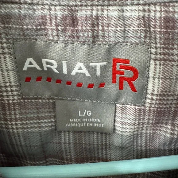 Ariat women's Casual Plaid Shirt - Gray and purple FR - Picture 3 of 5